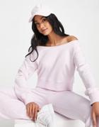 Adidas Originals '80's Aerobic' Off Shoulder Sweatshirt In Pink