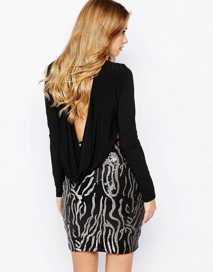 Hedonia Gabby Dress With Sequin Skirt - Black