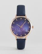 Asos Galaxy Print Watch - Navy