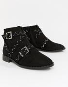 Asos Design Adrift Studded Ankle Boots-black