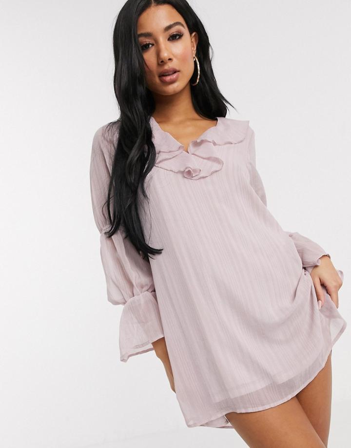 Unique21 Voluminous Mini Dress With Ruffles-white