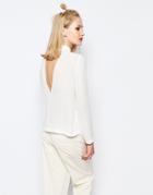 Samsoe & Samsoe Theta High Neck Top With Plunge Back - Clear Cream