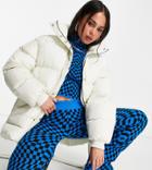 Collusion Belted Puffer Jacket Ecru-white