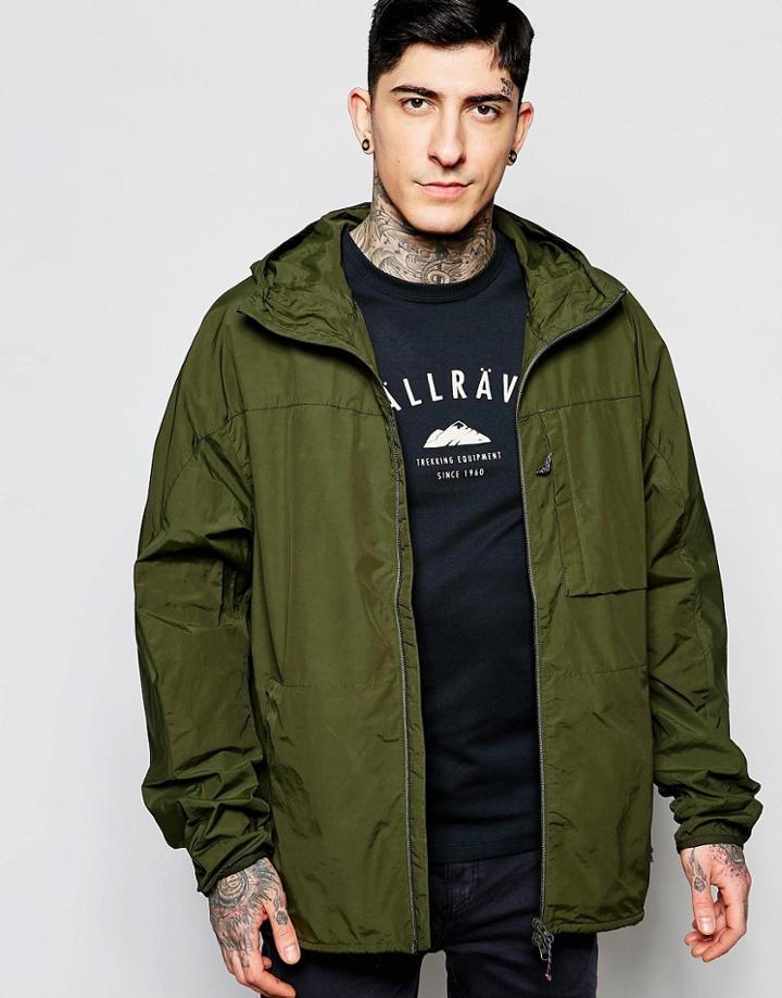 Fjallraven High Coast Wind Jacket With Hood - Olive