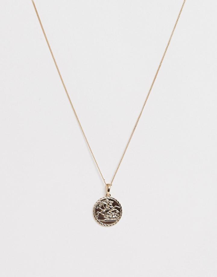 Chained & Able Sovereign Medallion Necklace In Gold