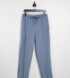 Collusion Unisex Slim Tapered Sweatpants In Poly Tricot In Dusty Blue - Part Of A Set-blues