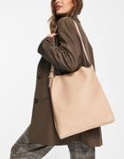 Glamorous Oversized Shoulder Bag In Light Beige-neutral