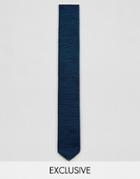 Heart & Dagger Knitted Tie In Mini Herringbone - Black