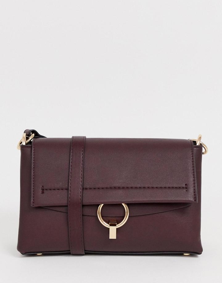 Mango Crossbody Bag With Ring Front In Burgundy - Red