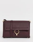 Mango Crossbody Bag With Ring Front In Burgundy - Red