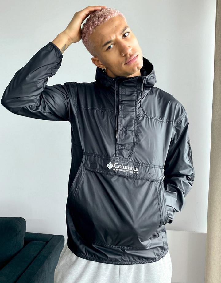 Columbia Challenger Windbreaker Jacket In Black