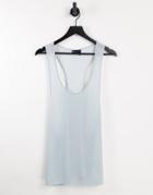 Asos Design Relaxed Tank With Racer Back In Gray Texture-grey