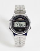 Casio Vintage Unisex Round Digital Bracelet Watch In Silver A171we-1aef