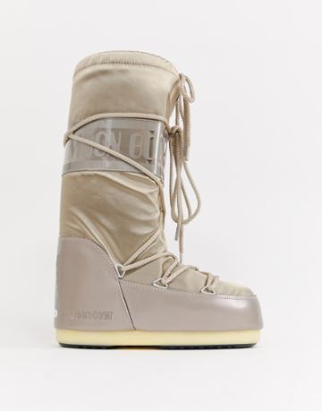 Moonboot Glance Icon Snowboots In Platinum - Gold