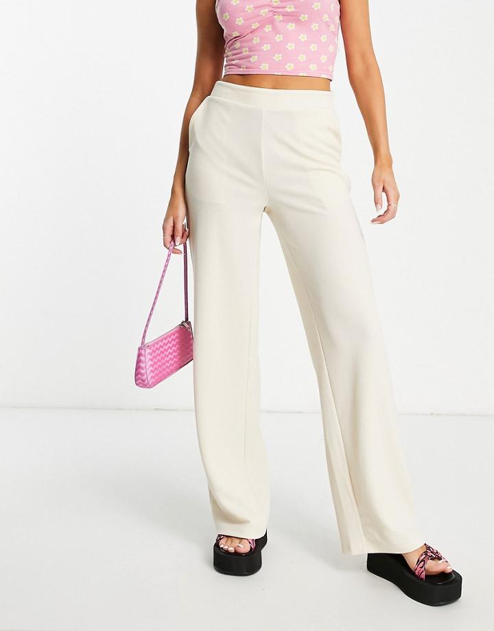 Vero Moda High Waisted Pants In Beige-neutral