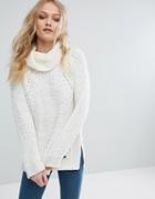 Bellfield Jumma Roll Neck Sweater - White