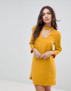 The English Factory Choker Neck Long Sleeve Dress - Yellow