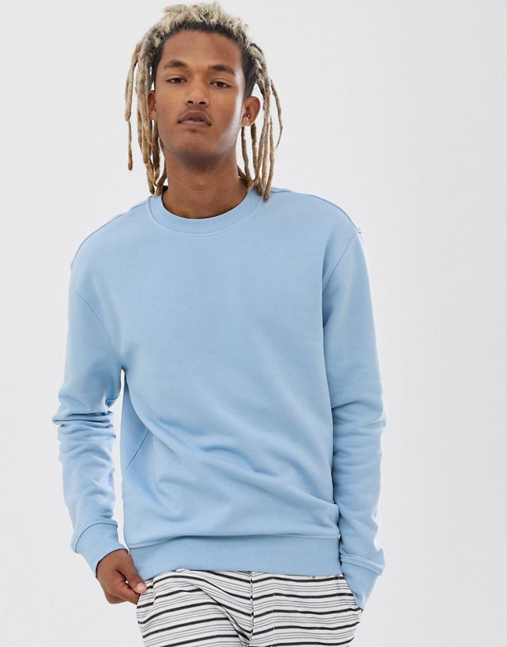 New Look Drop Shoulder Sweat In Light Blue - Blue
