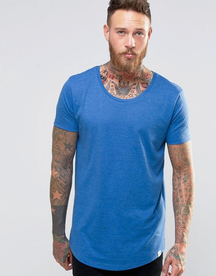Lee Shaped Hem T-shirt True Blue Melange - Blue