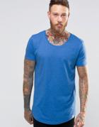 Lee Shaped Hem T-shirt True Blue Melange - Blue