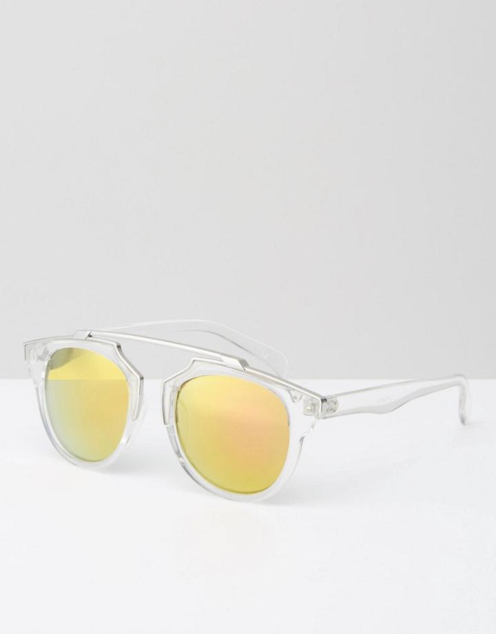 Jeepers Peepers Bridgeless Sunglasses In Clear Frame - Crystal