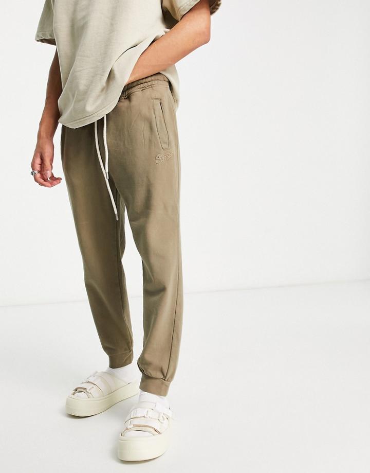 Pull & Bear Coordinating Washed Sweatpants In Khaki-green
