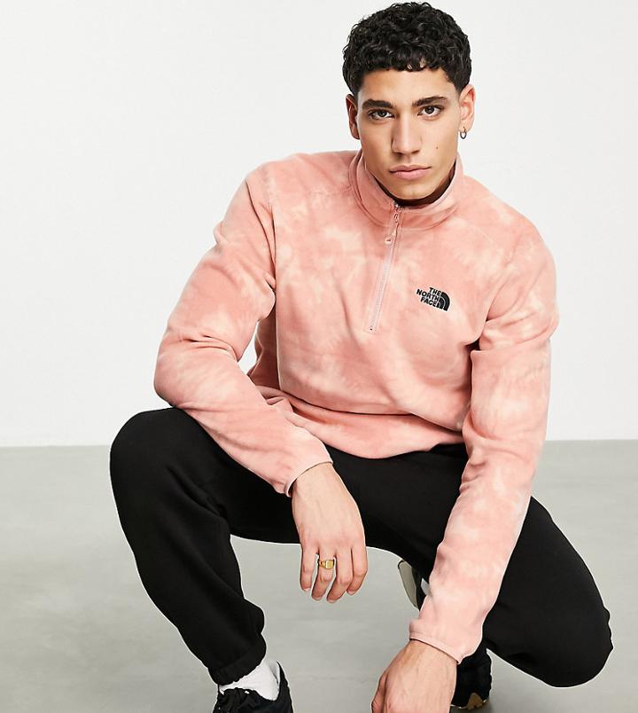 The North Face 100 Quarter Zip Glacier Fleece In Pink Tie Dye - Exclusive To Asos