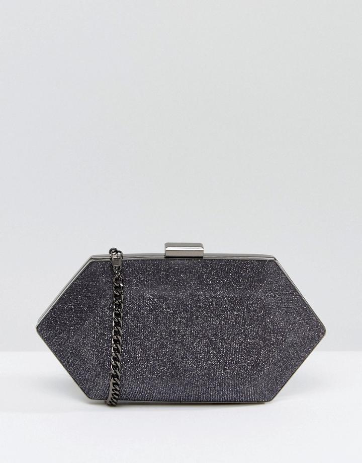 Miss Kg Jewel Structured Clutch Bag - Gray