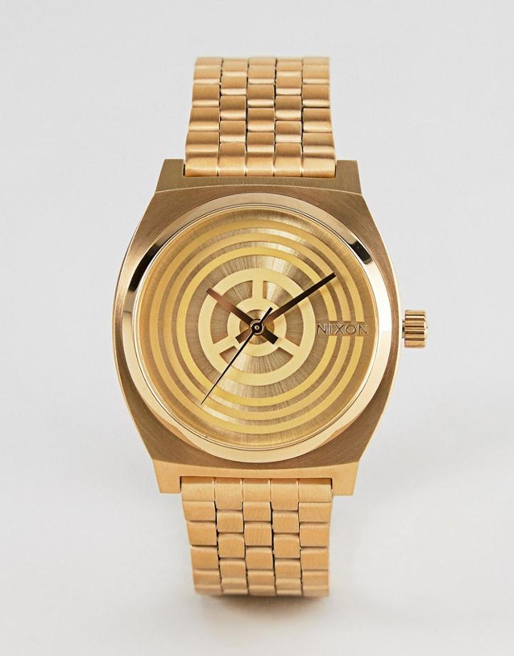Nixon X Star Wars C-3po Time Teller Bracelet Watch In Gold - Gold