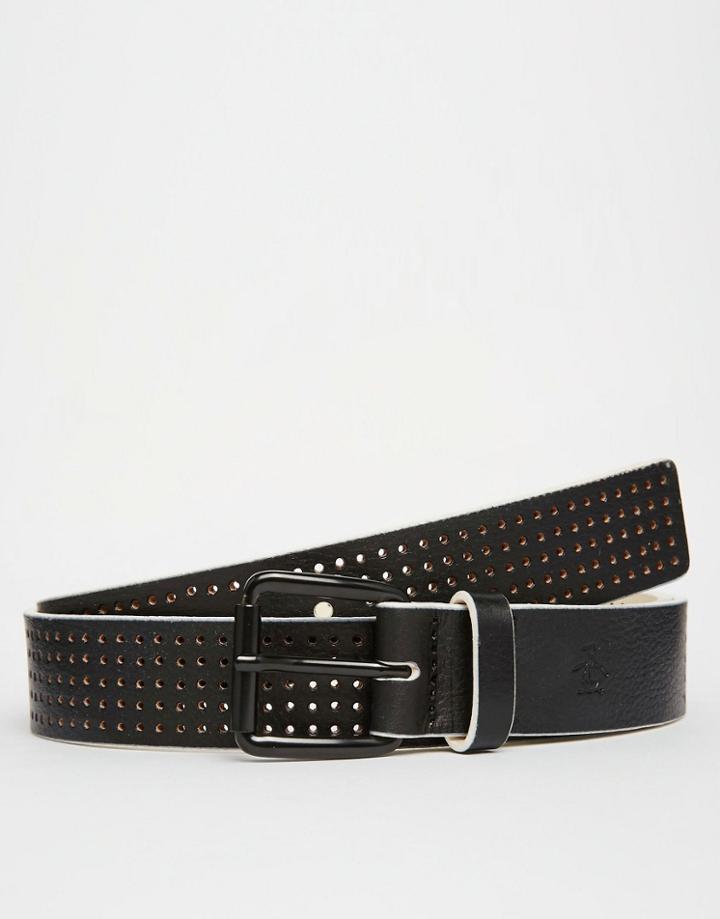 Original Penguin Leather Belt - Black