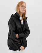 Asos Design Rain Jacket With Fanny Pack-black
