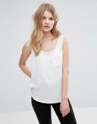 J.d.y Sleeveless Top With Pocket - White