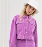 Collusion Cropped Jacket In Cord - Purple