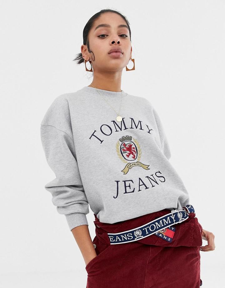 Tommy Jeans Capsule Crest Logo Sweatshirt - Gray