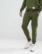 Criminal Damage Skinny Logo Joggers In Khaki - Green