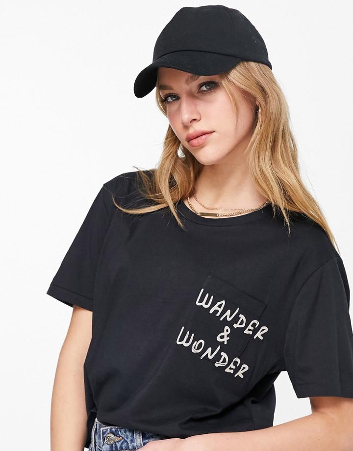 Billabong Wander And Wonder Oversized T Shirt In Black