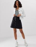 Noisy May Button Through Front Skirt - Black