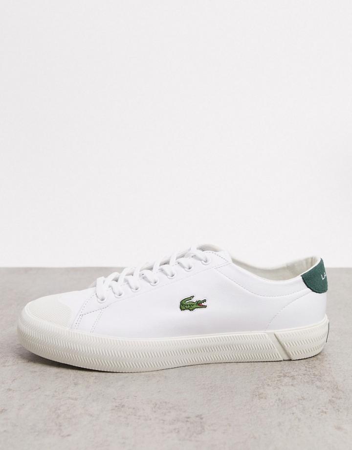 Lacoste Gripshot Sneakers In White Green Leather
