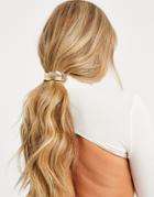 Asos Design Bun Cuff In Leaf Design In Gold Tone