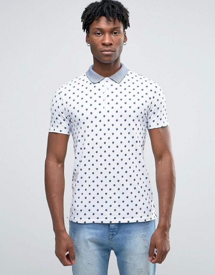 Scotch And Soda Polka Dot Polo Shirt - White