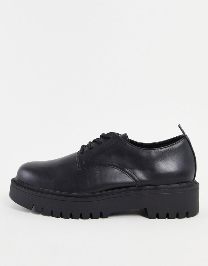 Pull & Bear Chunky Sole Shoes In Black