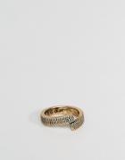 Icon Brand Wrap Band Ring In Burnished Gold - Gold