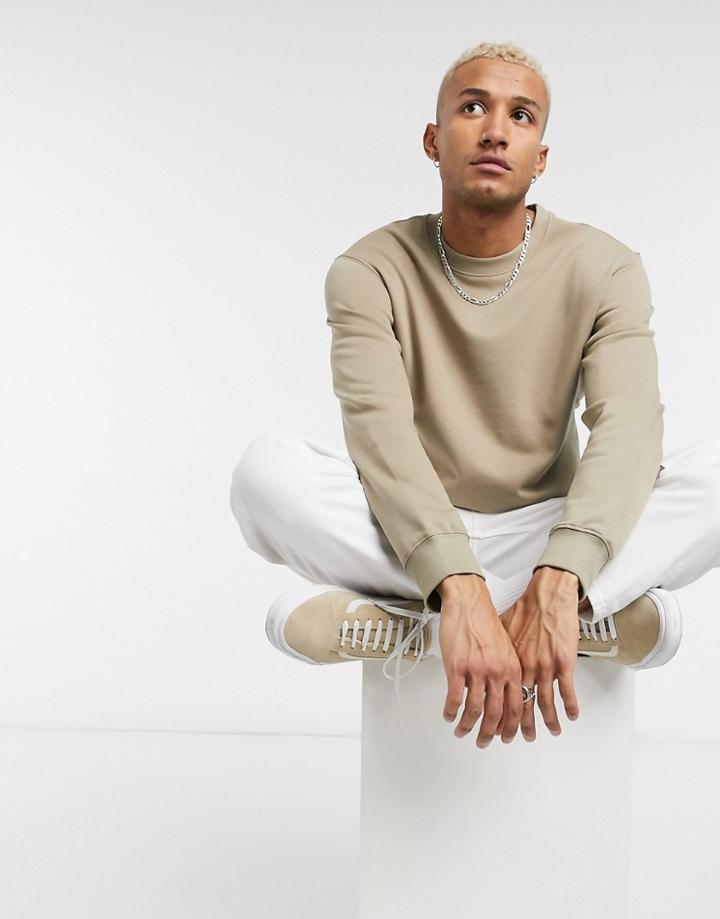 Weekday Standard Sweatshirt In Beige-neutral