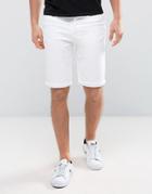 New Look Slim Fit Denim Shorts In White - White