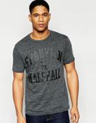 Franklin And Marshall Crew Neck T-shirt With Tonal Chest Logo - Smoke Melange