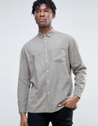 Asos Oversized Casual Oxford Shirt In Khaki - Green