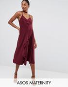 Asos Maternity Wedding Cami Frill Midi Dress - Red