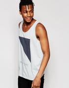 Asos Relaxed Vest With Triangle Print - Blue