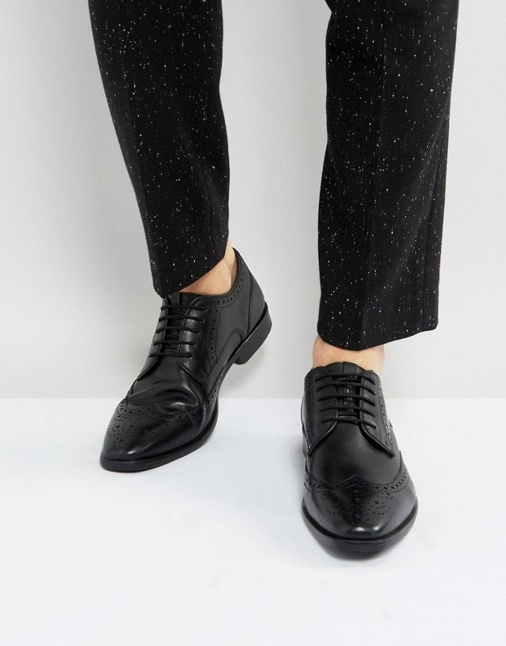 Ben Sherman Smart Oxford Brogues In Black Leather - Black