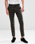 Selected Homme Suit Pant With Check In Skinny Fit With Stretch - Khaki
